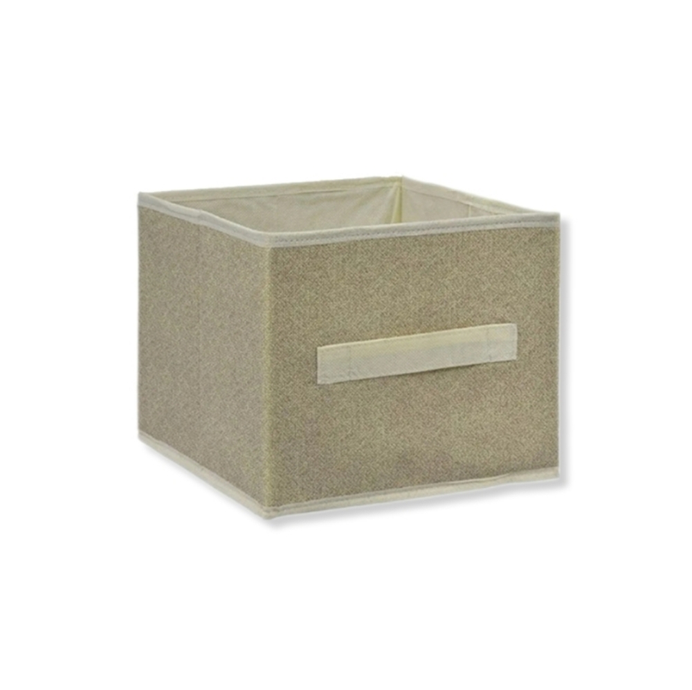 Essentials Tan Collapsible Storage Containers with Handles, 8×11×11 in